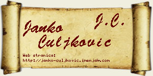 Janko Čuljković vizit kartica